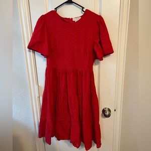 Rachel Parcell Red Lace Midi Dress